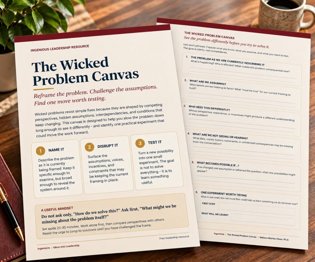 The Wicked Problem Canvas resource mockup
